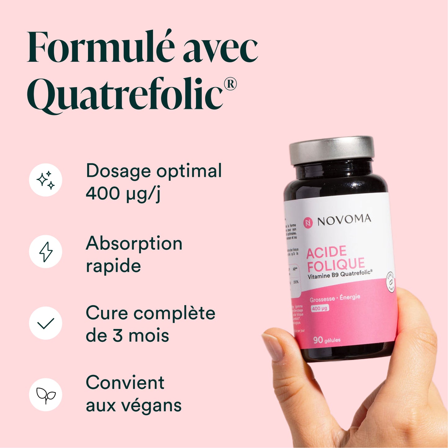 Acide Folique formulé avec Quatrefolic®