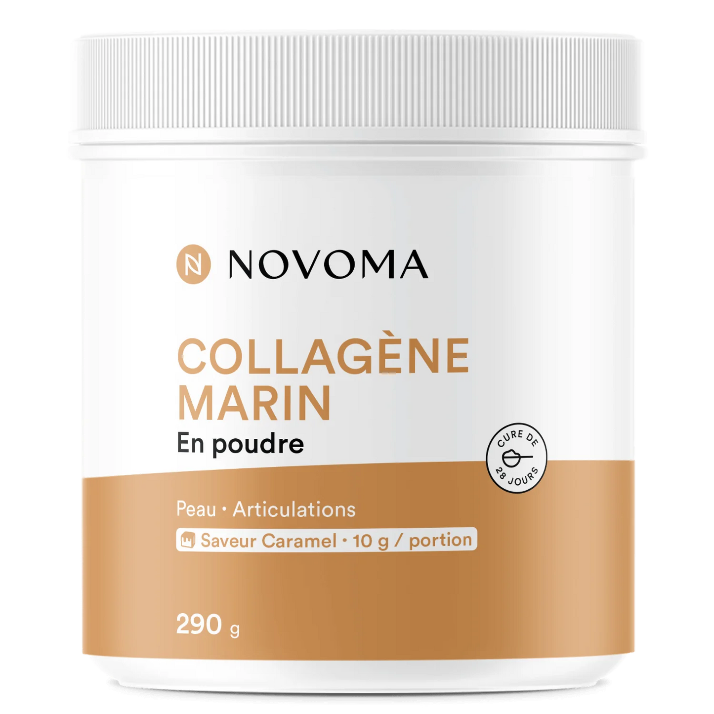 collagène marin en poudre saveur caramel 10g naticol type I III peptides hydrolysés