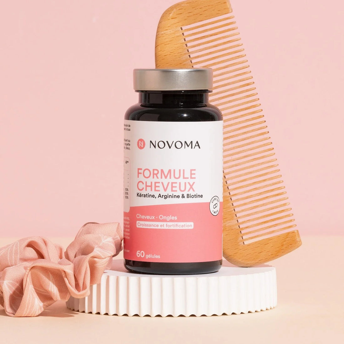 Formule Cheveux Novoma complément alimentaire pousse cheveux avec biotine et kératine