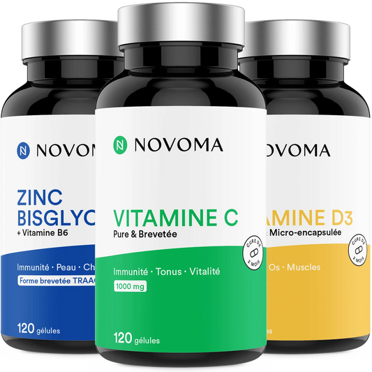 pack immunité novoma zinc vitamine c et vitamine D3