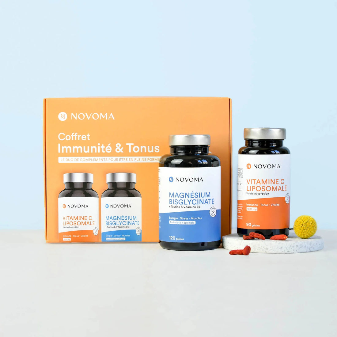 Coffret Immunité et Tonus magnésium vitamine c liposomale