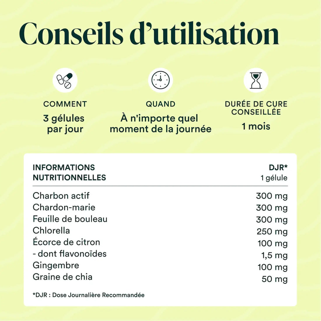 Conseils d'utilisation Formule Détox Bio