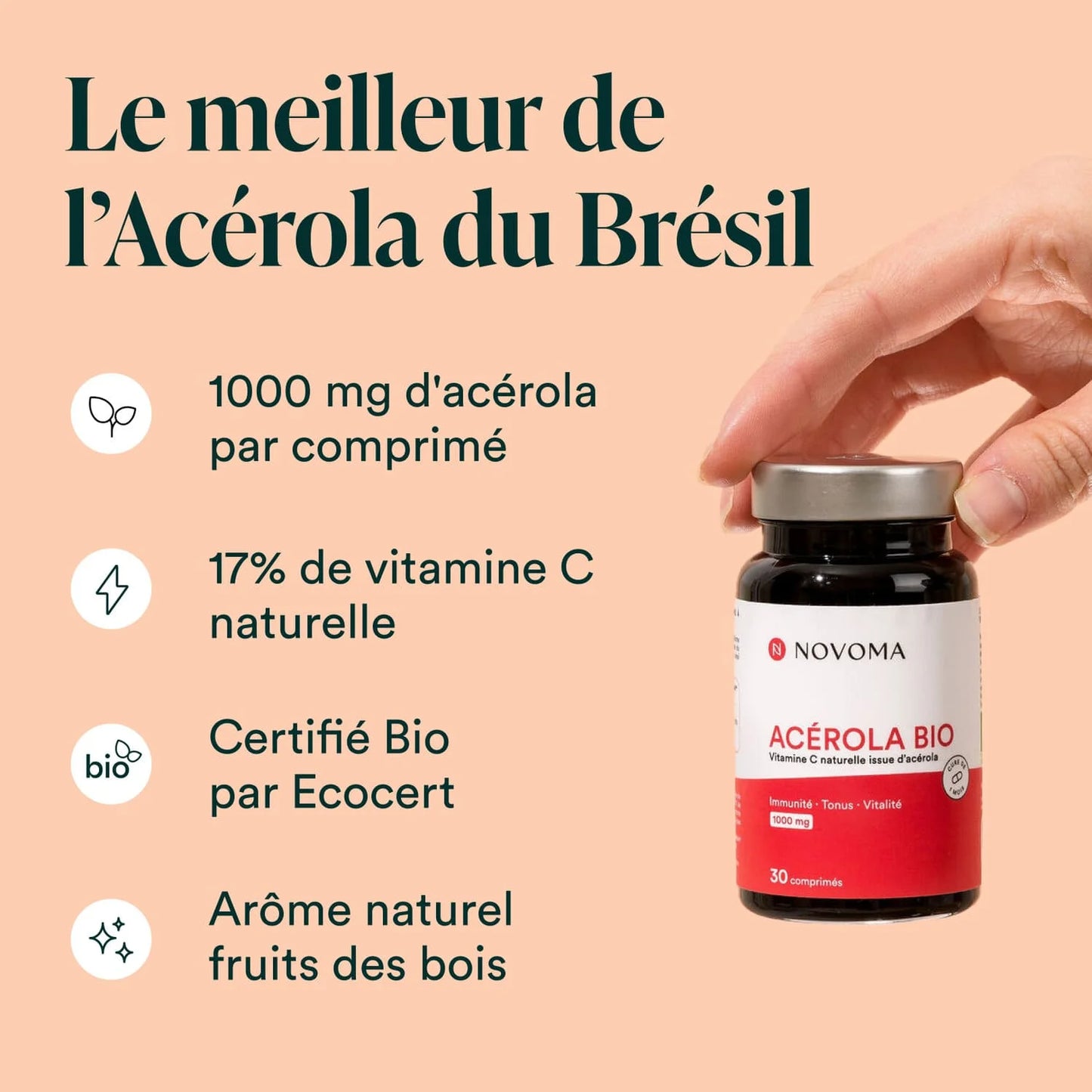 acérola bio vitamine c naturelle novoma