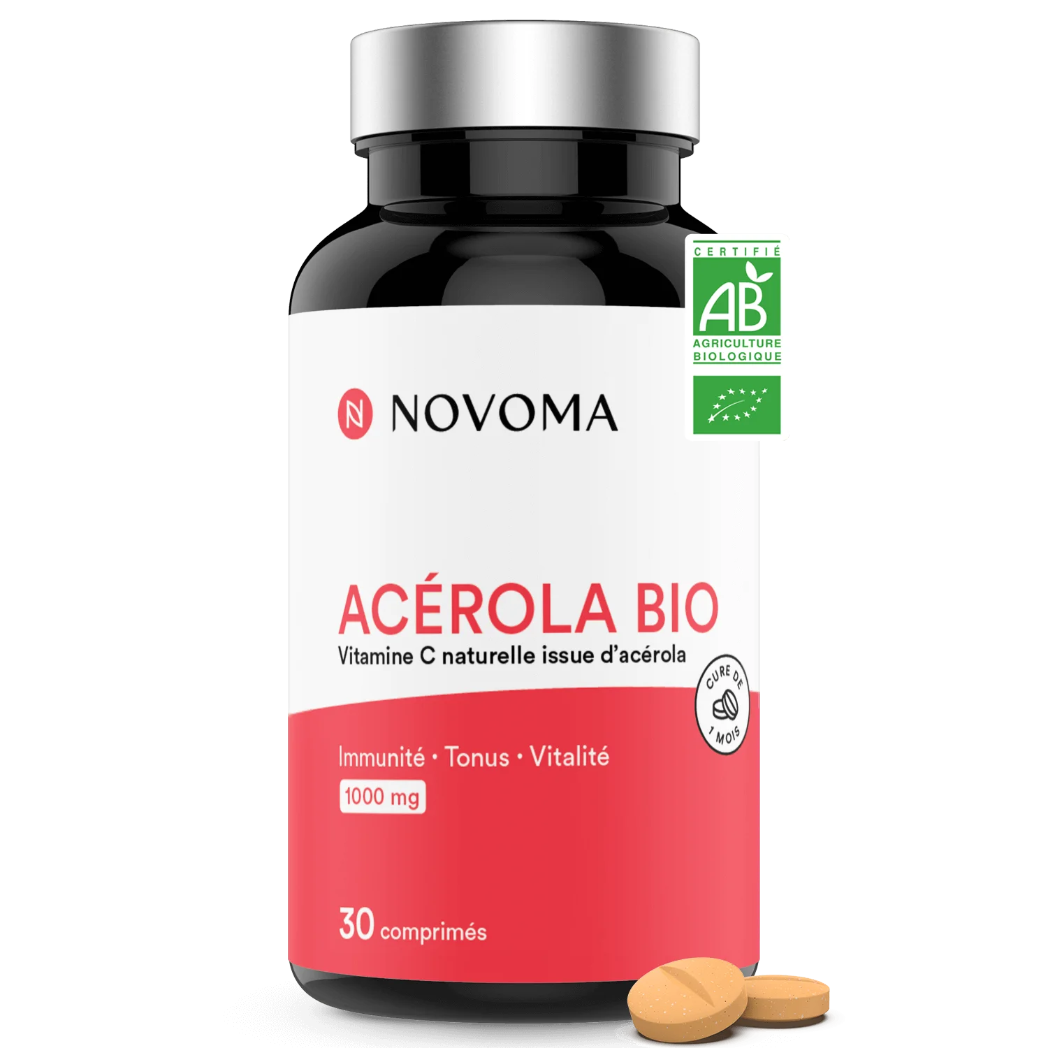 acerola bio novoma 1000 mg riche en vitamine C naturelle