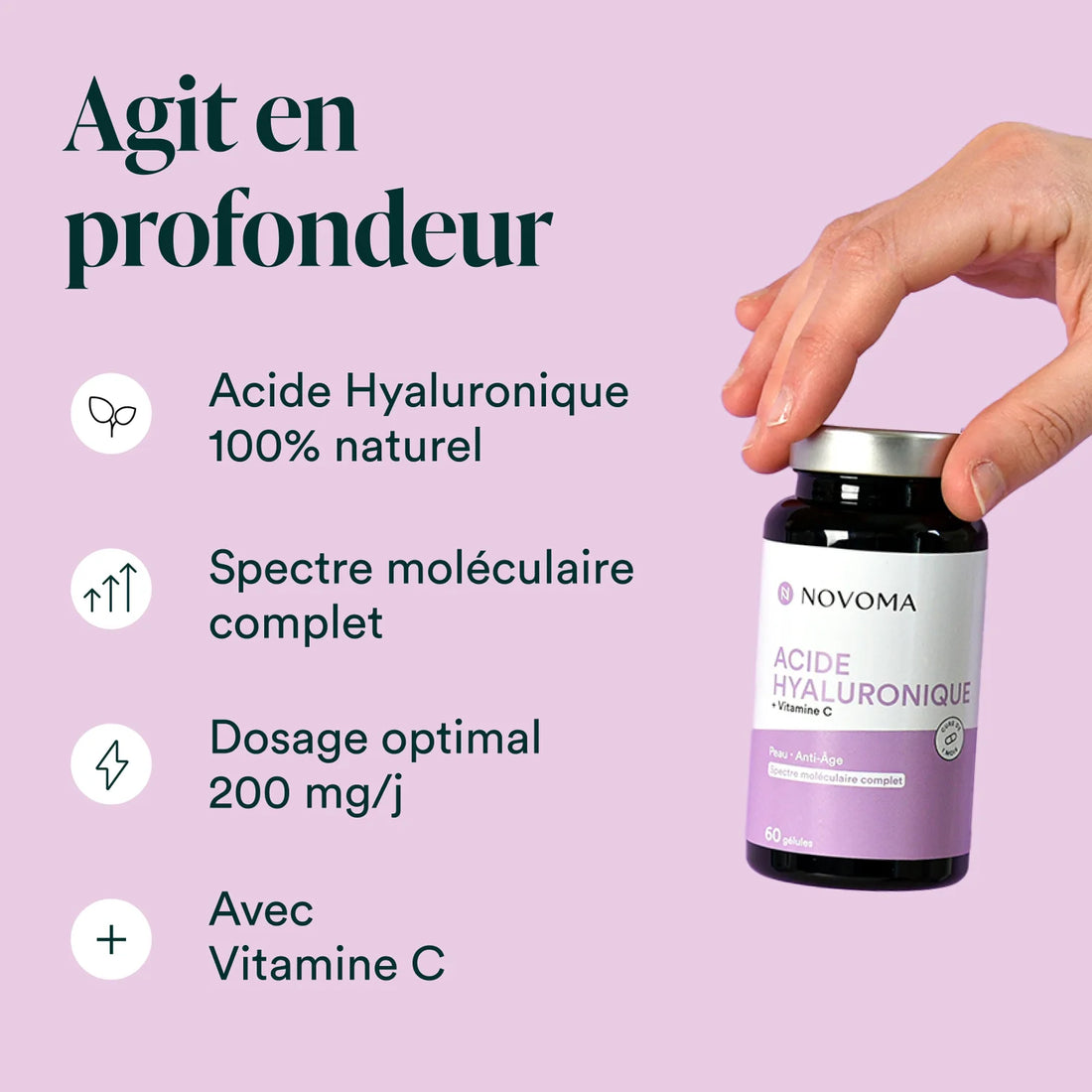 Acide hyaluronique spectre moléculaire complet novoma