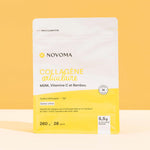 Sachet de Collagène articulaire Novoma sur fond jaune