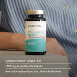 Collagène Marin en gélules : 1 000 mg de peptides Naticol®, avec acide hyaluronique, zinc et biotine