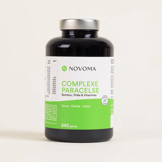 Pilulier de Complexe Paracelse Novoma, gélules de vitamines B, choline et bambou