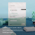 Créatine Creapure® : pureté ≥ 99,9 %, 3 g de créatine monohydrate par portion, certifiée Sport Protect