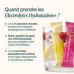 Quand prendre les électrolytes : lors des journées chaudes, avant pendant ou après une activité physique, lors de journées actives