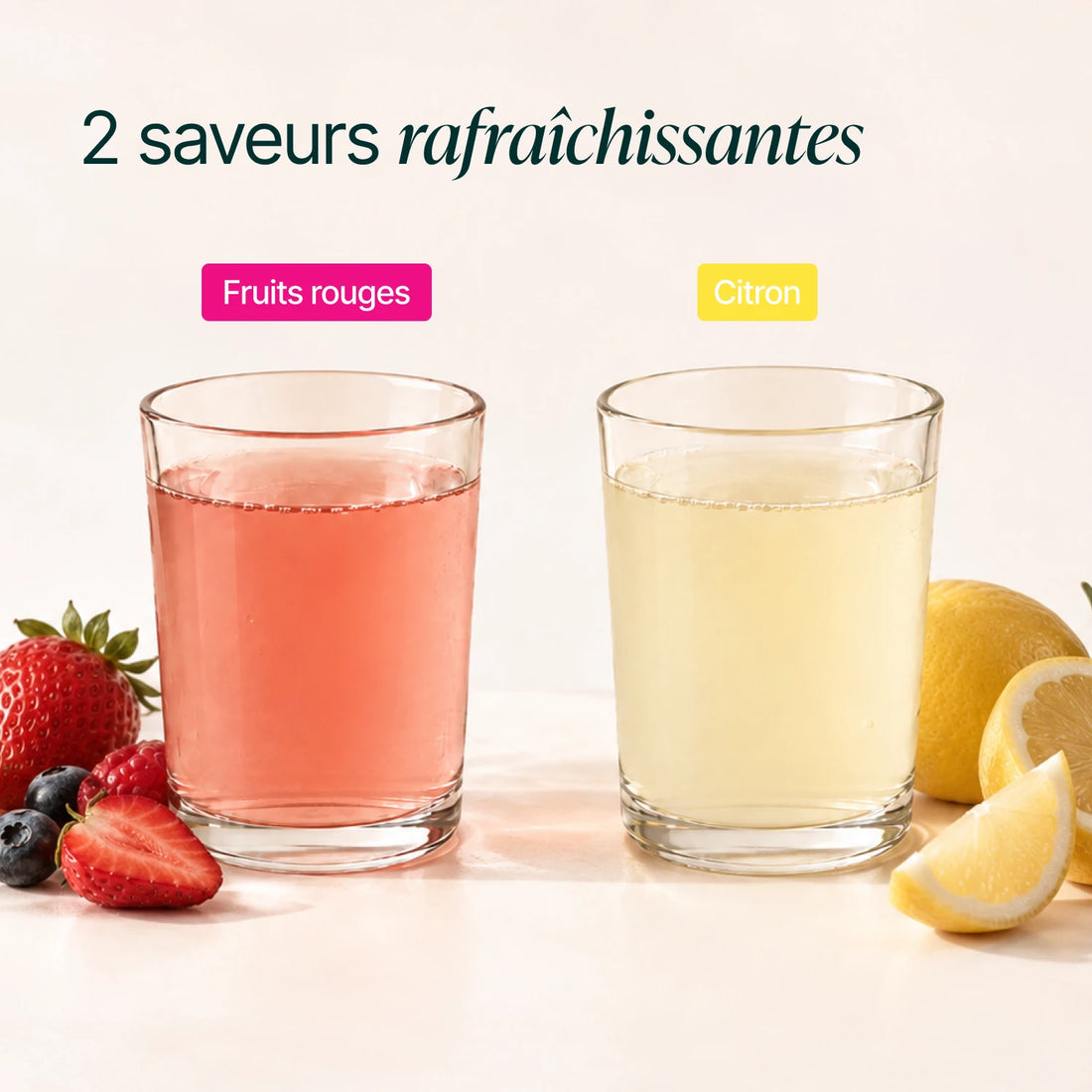 2 saveurs : fruits rouges et citron