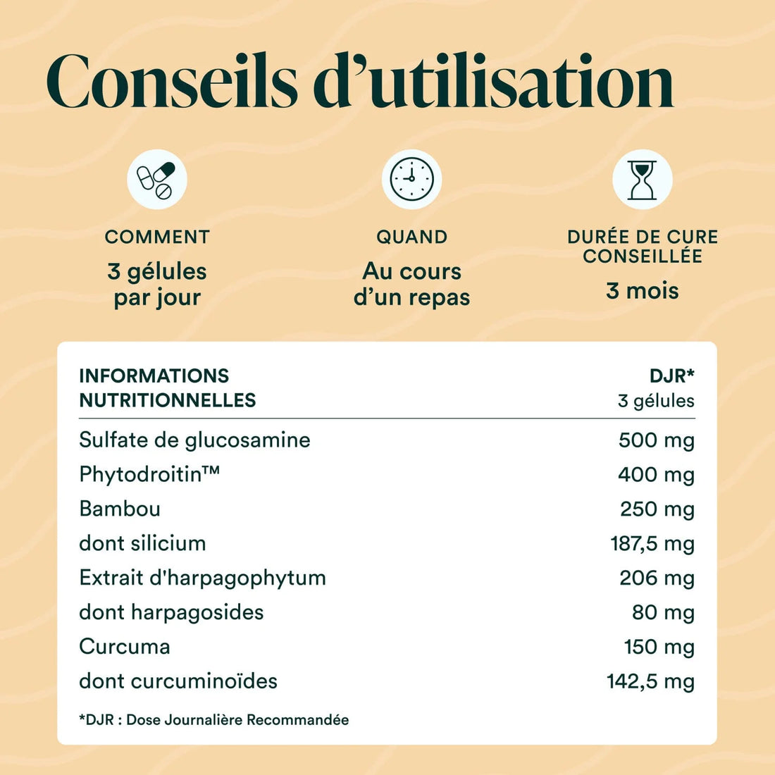 formule articulations novoma glucosamine chondroïtine bambou silicium harpagophytum curcuma