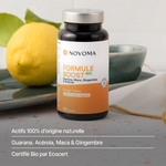 Formule Boost Bio : guarana, acérola, maca et gingembre, actifs naturels certifiés bio par Ecocert
