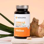 Pilulier de Formule Boost Bio Novoma avec une racine de gingembre