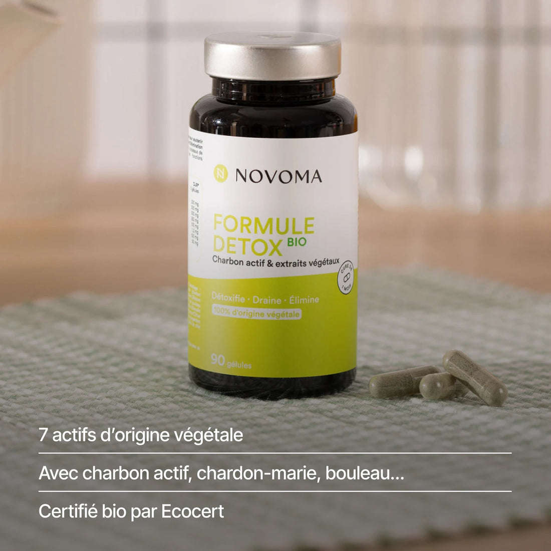Formule Détox Bio : 7 actifs végétaux dont charbon actif, chardon-marie et bouleau, certifiée bio