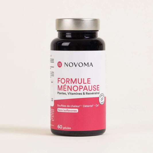 Pilulier de Formule Ménopause Novoma, gélules de safran Affron®, pollen et vitamines D3 et K2
