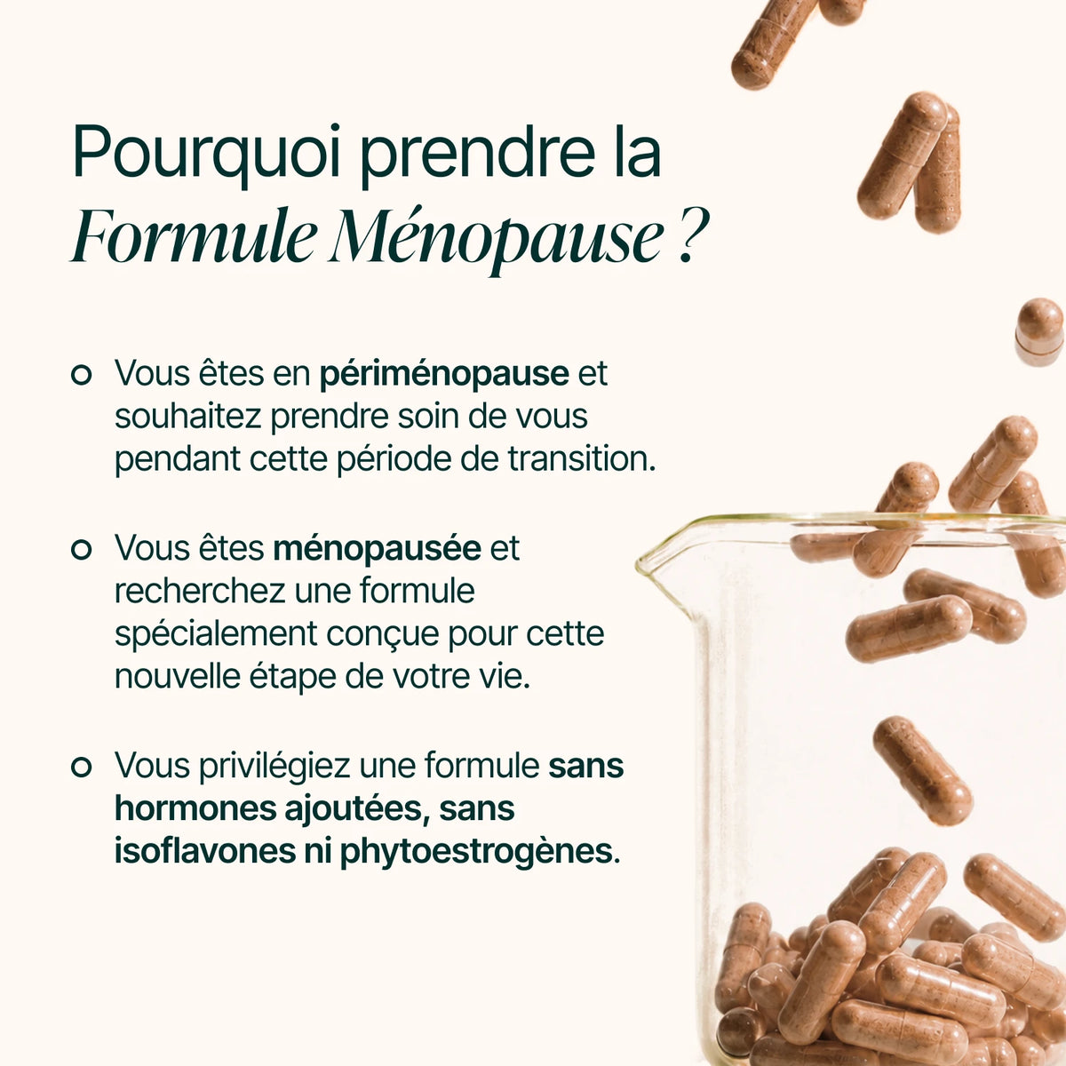 Pourquoi prendre la Formule Ménopause : périménopause, ménopause, formule sans isoflavones