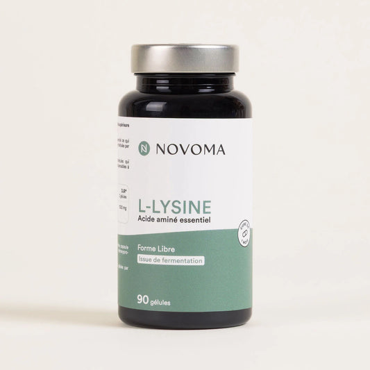 Pilulier de L-Lysine Novoma, gélules de L-lysine d'origine végétale