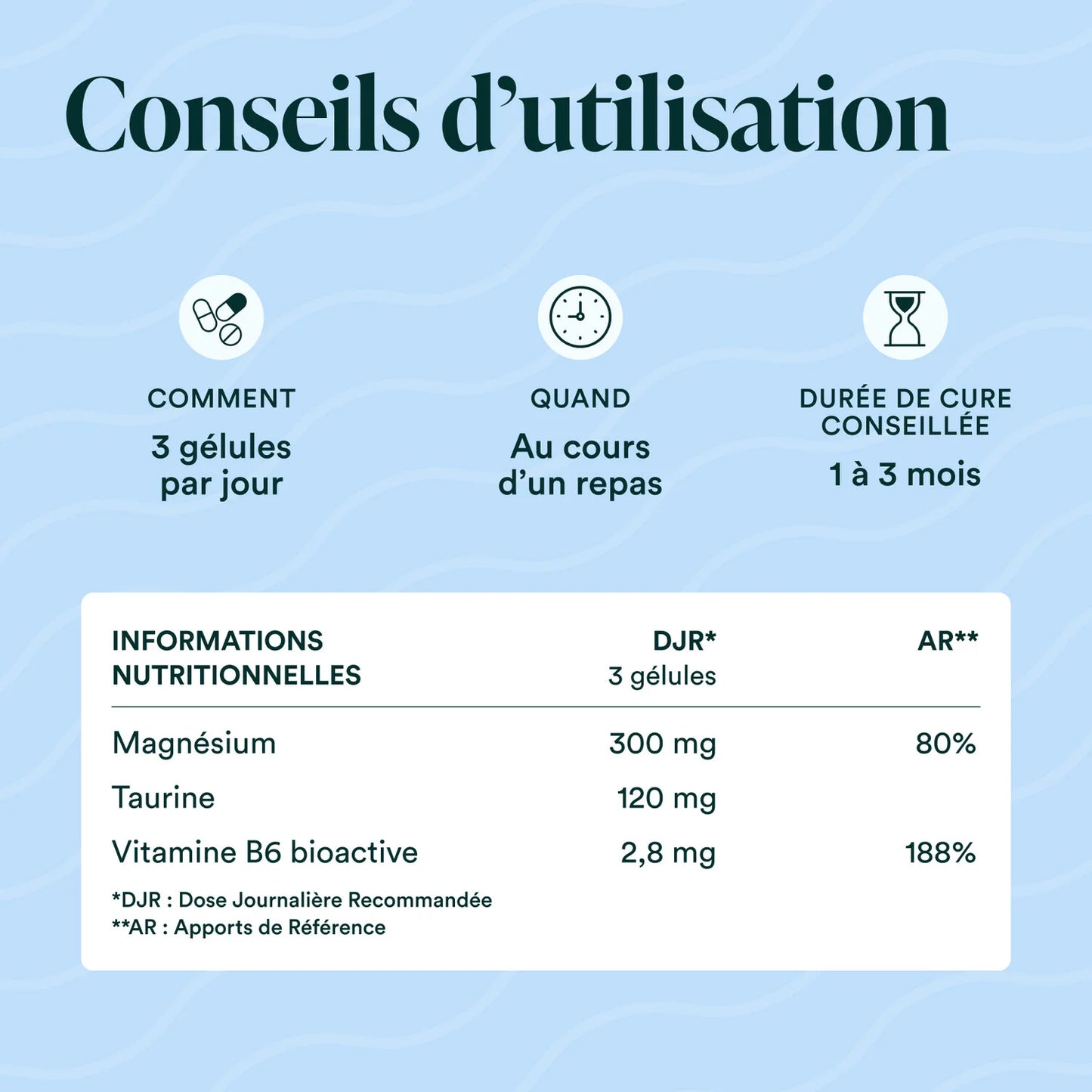 conseils d'utilisation Magnésium bisglycinate vitamine B6