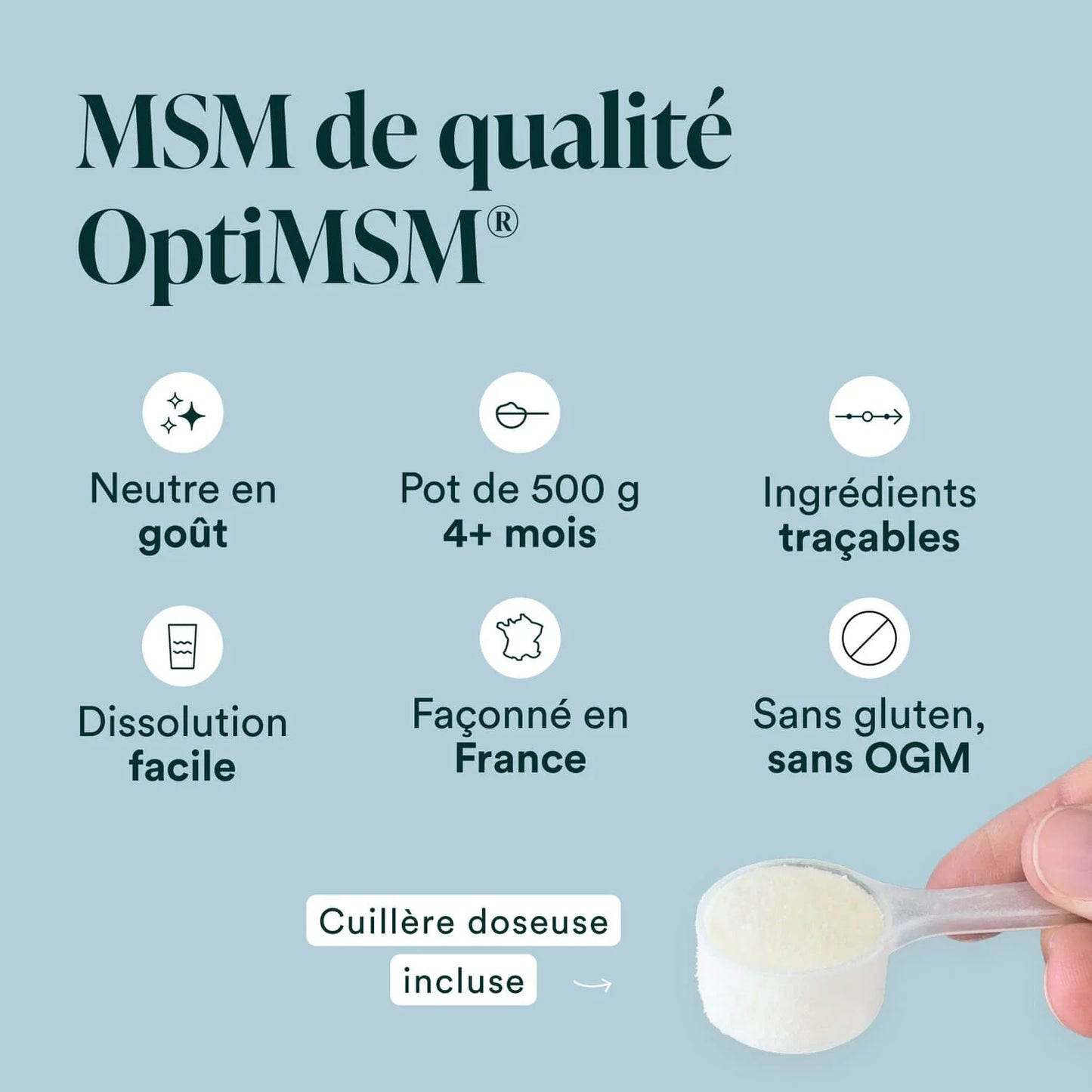 MSM en poudre OptiMSM® 500 g Novoma