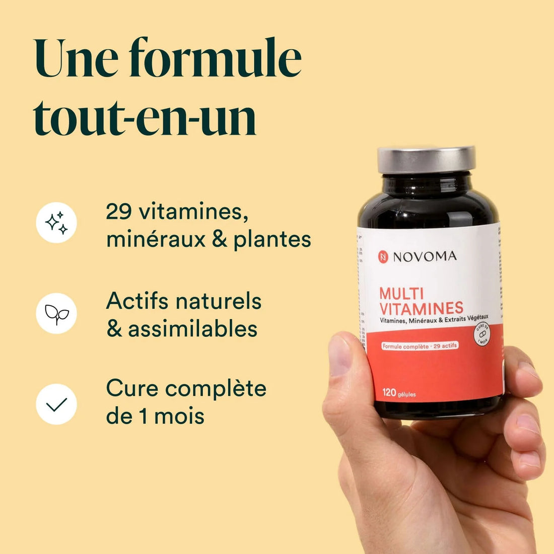 Multivitamines vitamines minéraux plantes Novoma