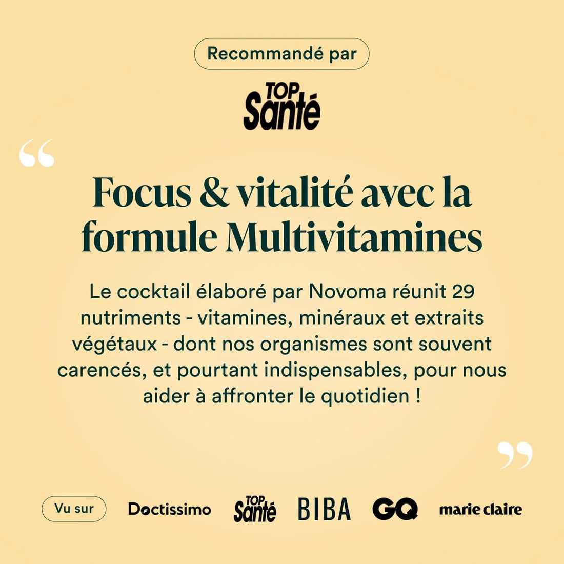 citation Multivitamines Novoma dans Top Santé