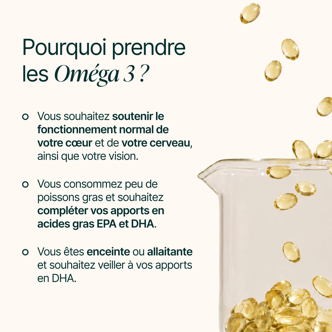 Pourquoi prendre les Oméga 3 : compléter ses apports en EPA et DHA, pour le cœur, le cerveau et la vision