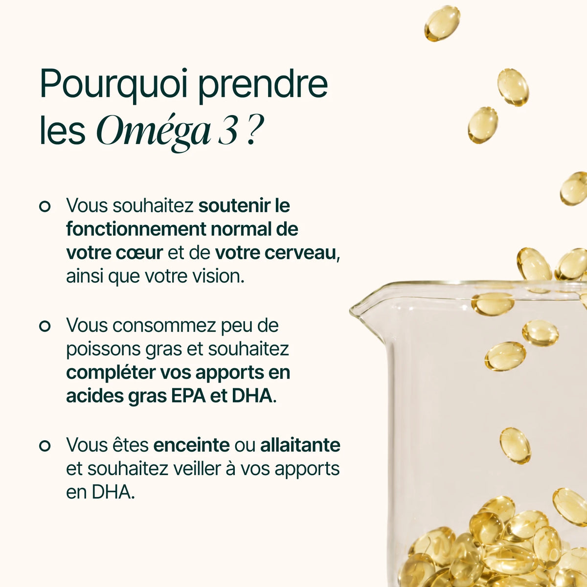 Pourquoi prendre les Oméga 3 : compléter ses apports en EPA et DHA, pour le cœur, le cerveau et la vision