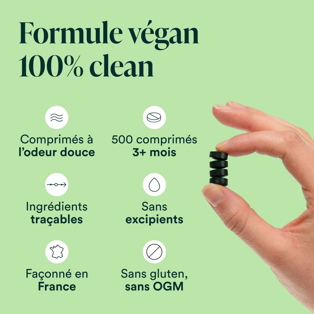 Spiruline Bio 500 comprimés Novoma sans odeur