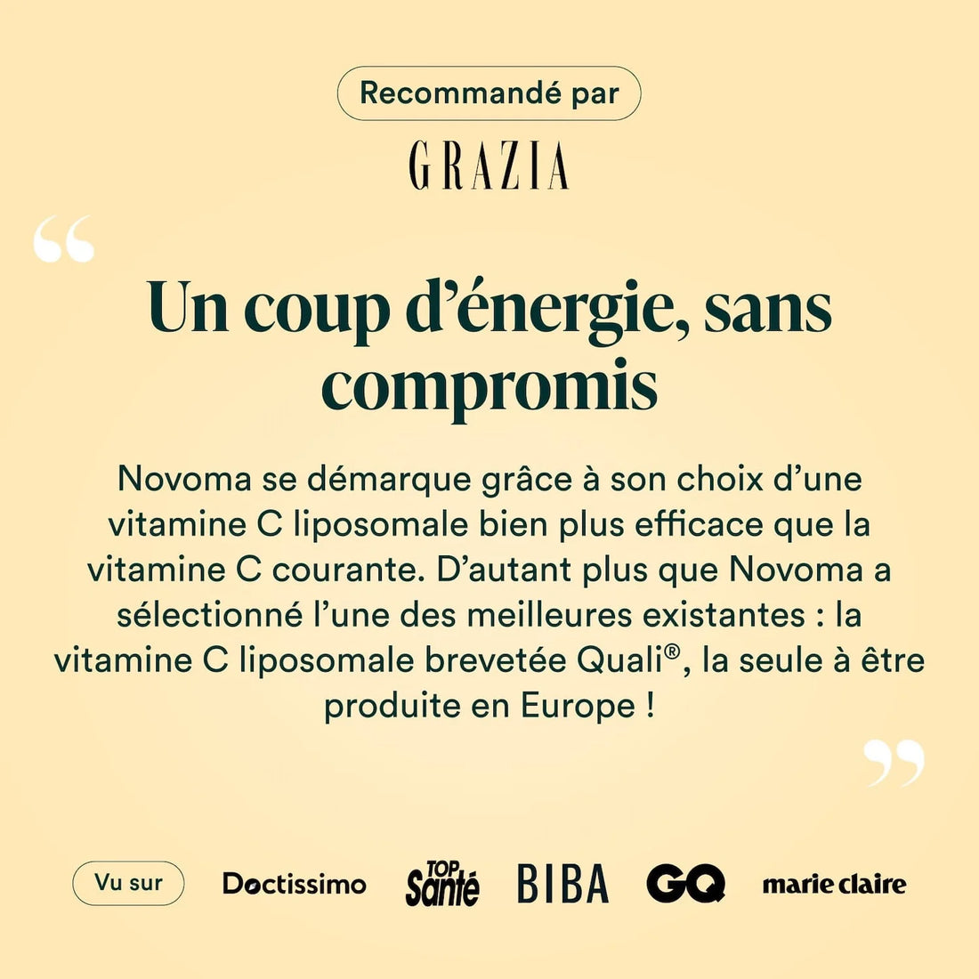 citation vitamine c liposomale Novoma sur Grazia