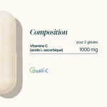 Composition de la Vitamine C Quali®-C : 1 000 mg d'acide L-ascorbique pour 2 gélules