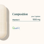 Composition de la Vitamine C liposomale : 1 000 mg de vitamine C pour 3 gélules