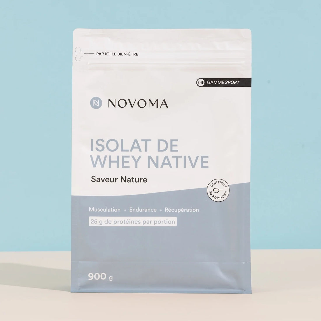 whey isolate saveur nature riche en protéines natives novoma